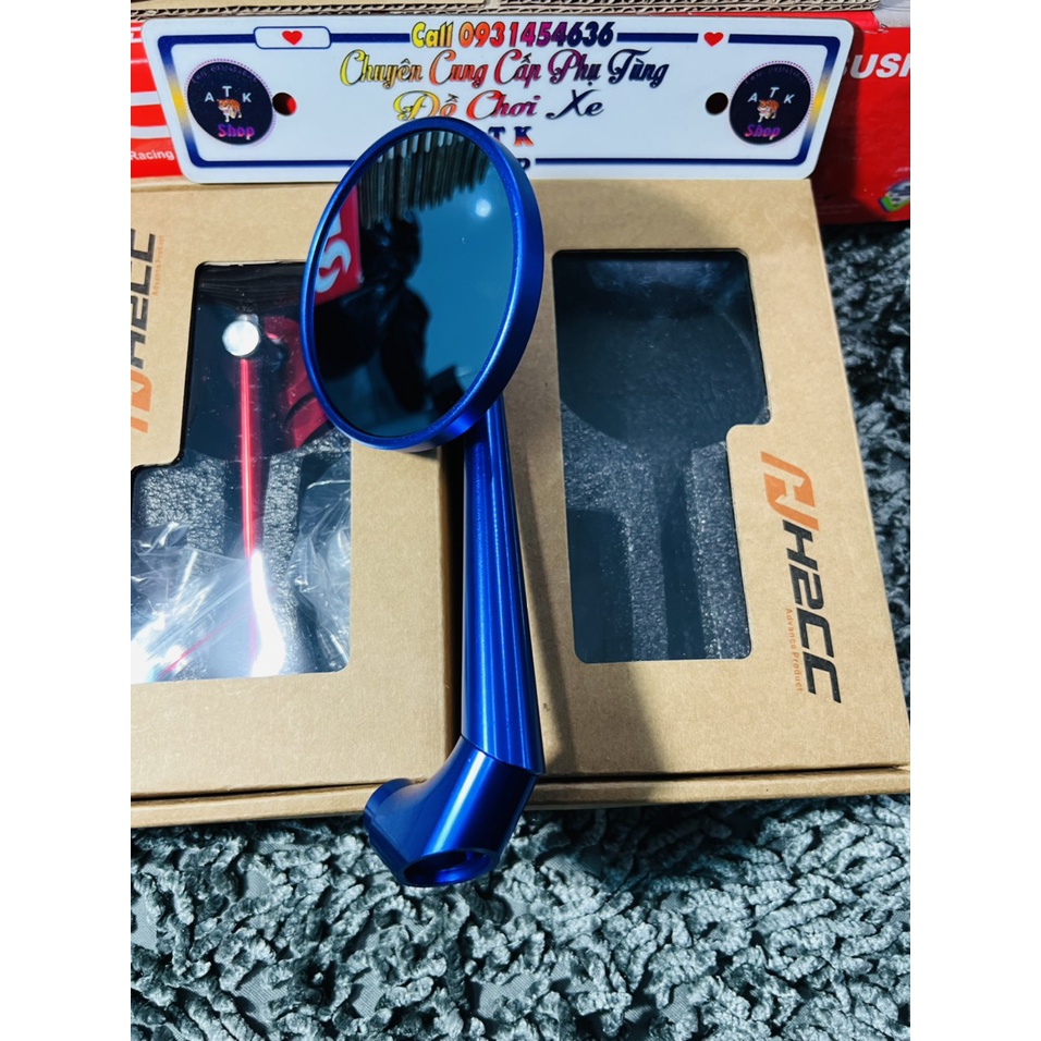 Gương xe máy kính tròn ngôi sao H2C chân bát xéo nâng cấp mới như dòng 744 hàng cnc cao cấp loại 1