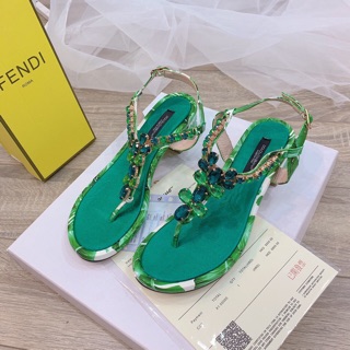 Sandal dolce d&g quai đá đế hoa fullbox