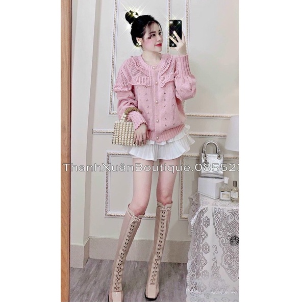 Áo len kiểu Hàn Quốc , áo len nữ form rộng dệt kim tay bồng tiểu thư siêu dễ thương dễ phối đồ dưới 56kg | BigBuy360 - bigbuy360.vn