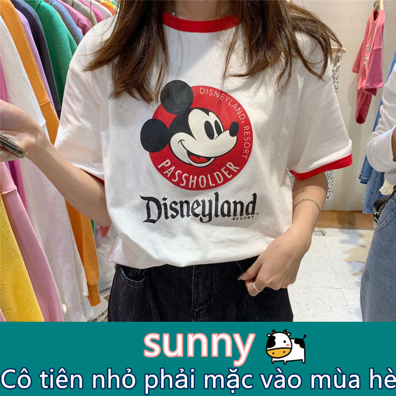 Màu t ương phản dễ thương Mickey đa dạng áo thun nữ tay áo ngắn 2020 mới sinh viên cao đẳng Hàn Quốc