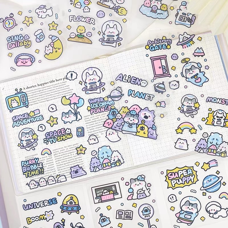 Sticker Hộp 450 miếng dán Trang Trí Họa Tiết Hoạt Hình Sáng Tạo  - Tặng Hình Xăm Dán
