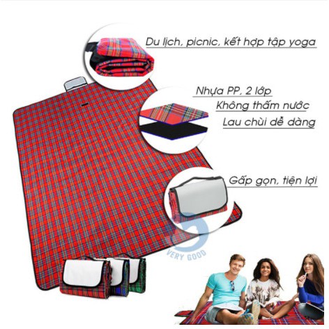 Thảm dã ngoại du lịch đi biển, bạt trải picnic cắm trại đi phượt kết hợp tập yoga gấp gọn | BigBuy360 - bigbuy360.vn