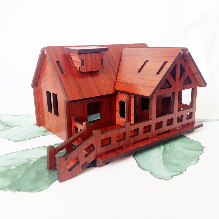 Đồ chơi lắp ráp gỗ 3D Mô hình Nhà gỗ Happy Coast R-9103