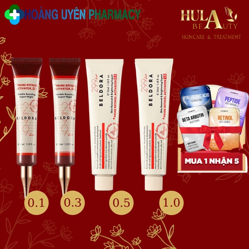 Kem dưỡng chống lão hoá Retinol Beldora 299 Prime Retinol Activator 0.1/0.3 35ml