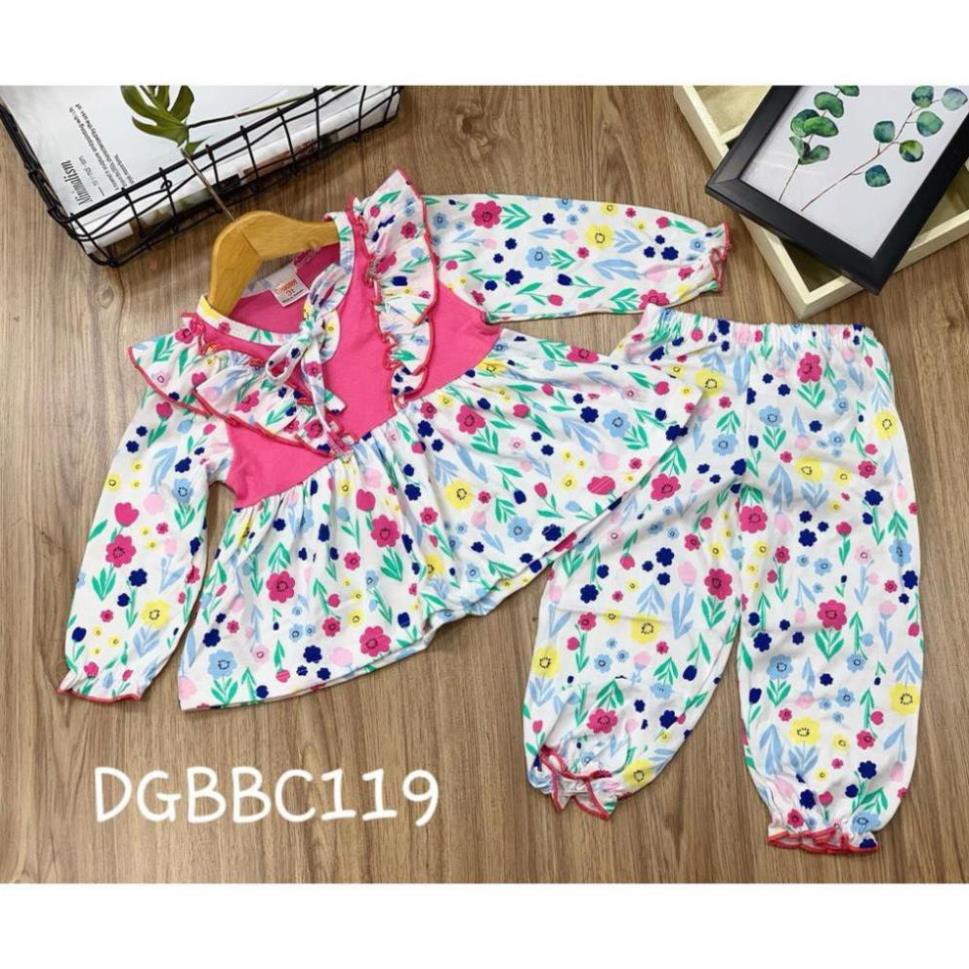 Bộ dài tay dáng babydoll thun cotton xuất khẩu mềm đẹp cho bé từ 11 đến 23kg - Bộ quần áo bé gái - My Store