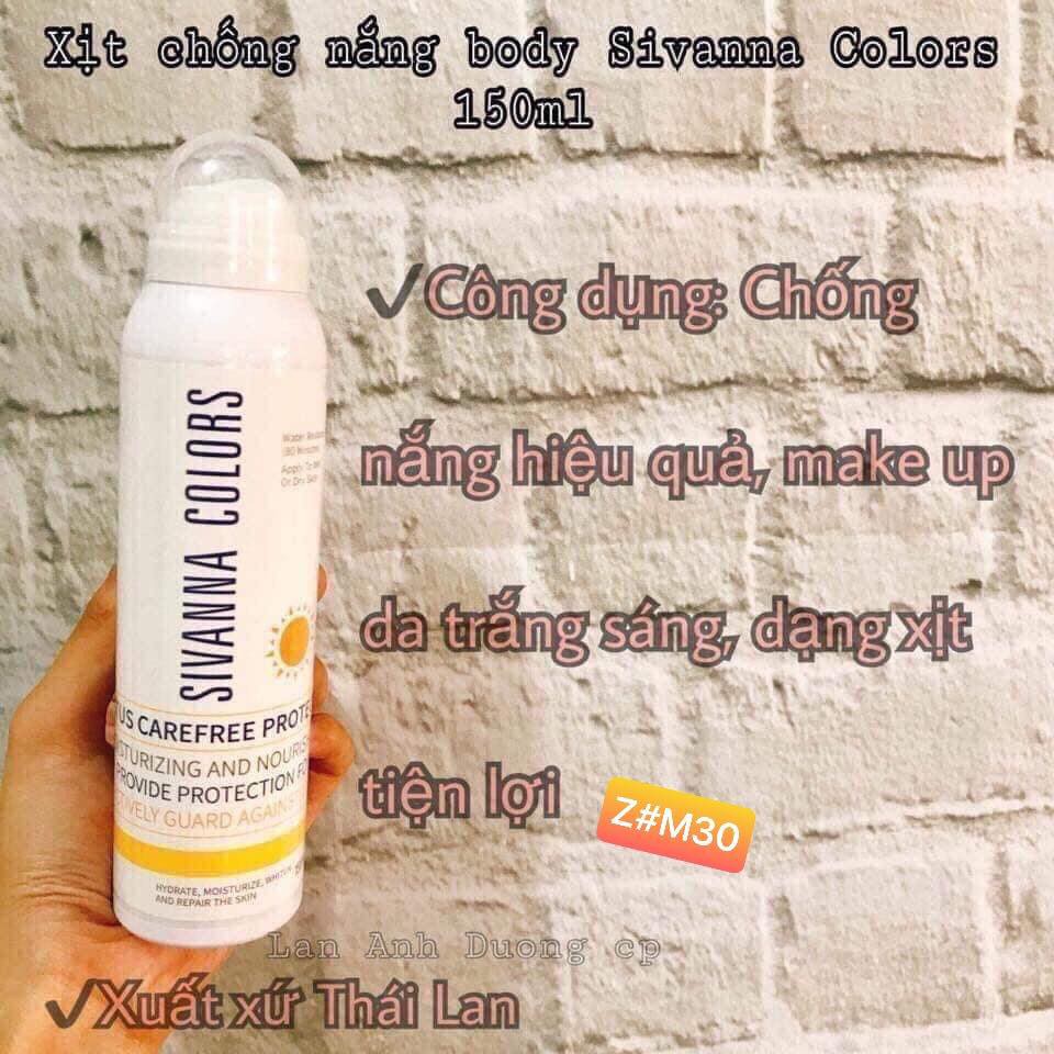 XỊT CHỐNG NẮNG SIVANNA COLOR 150ML