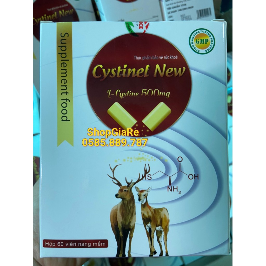 Cystinel new chứa L cystine 500mg bổ sung dưỡng chất cho tóc, giảm rụng tóc, chống oxy hóa, làm mịn và sáng da 60viên