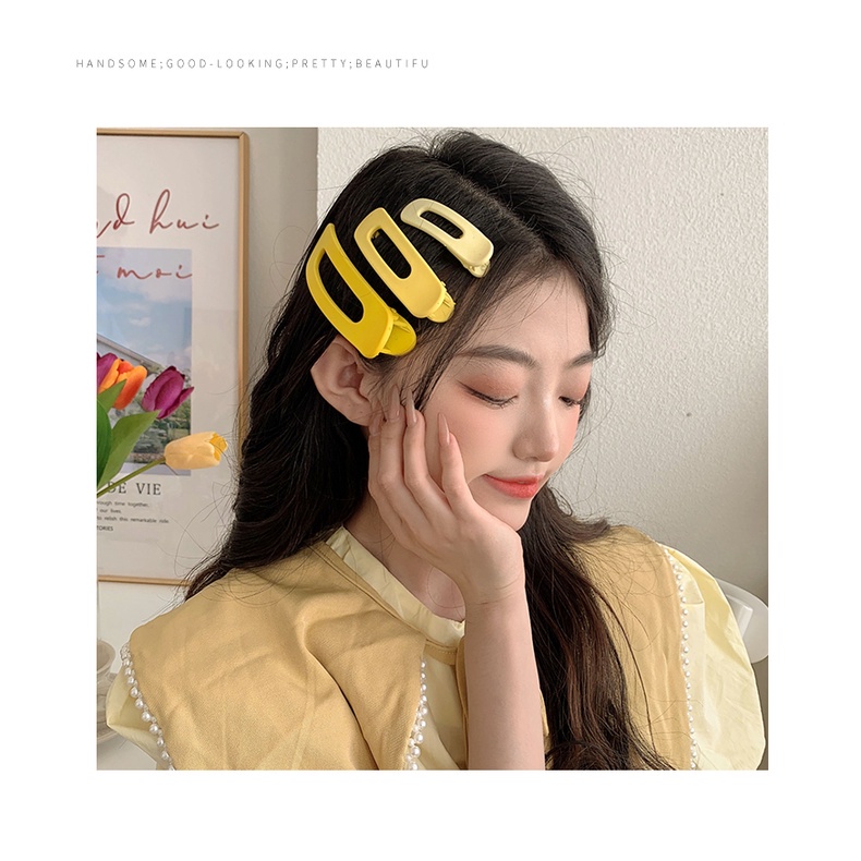 (Bán Buôn Sỉ) Set 3 Kẹp Tóc Mái Lớn Màu Sắc Ngọt Ngào Thời Trang Cho Nữ