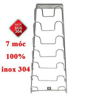 KỆ ĐỂ VUNG NỒI INOX 7 TẦNG TREO TƯỜNG