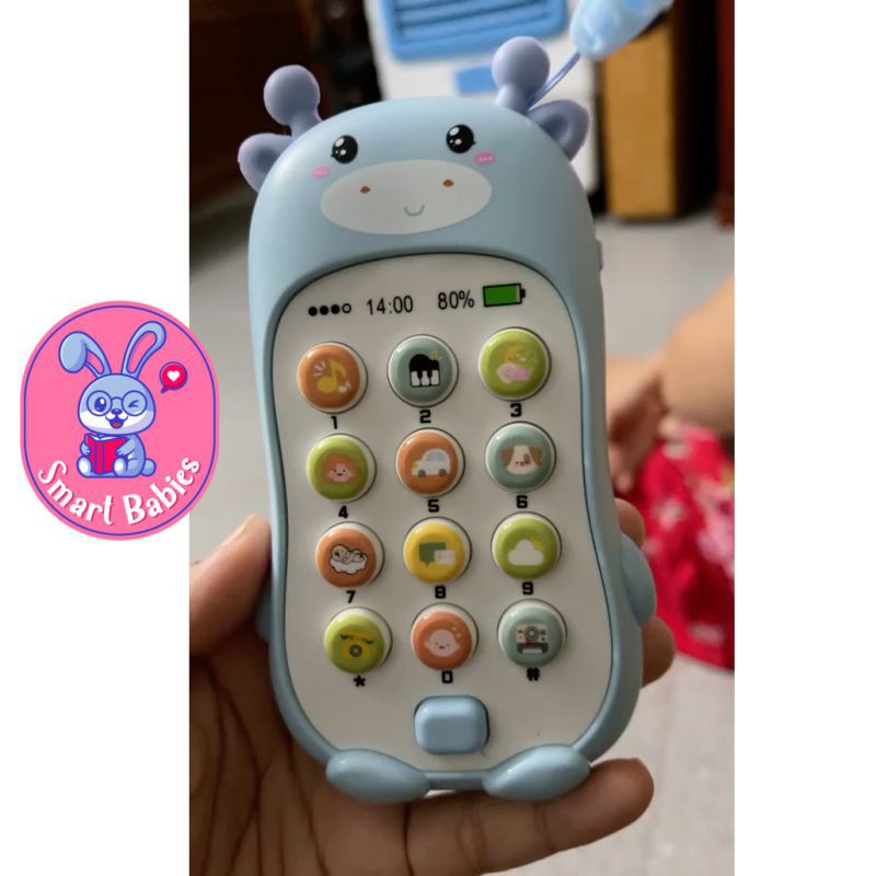 Điện thoại đồ chơi trẻ em thông minh có nhạc cho bé có kèm pin