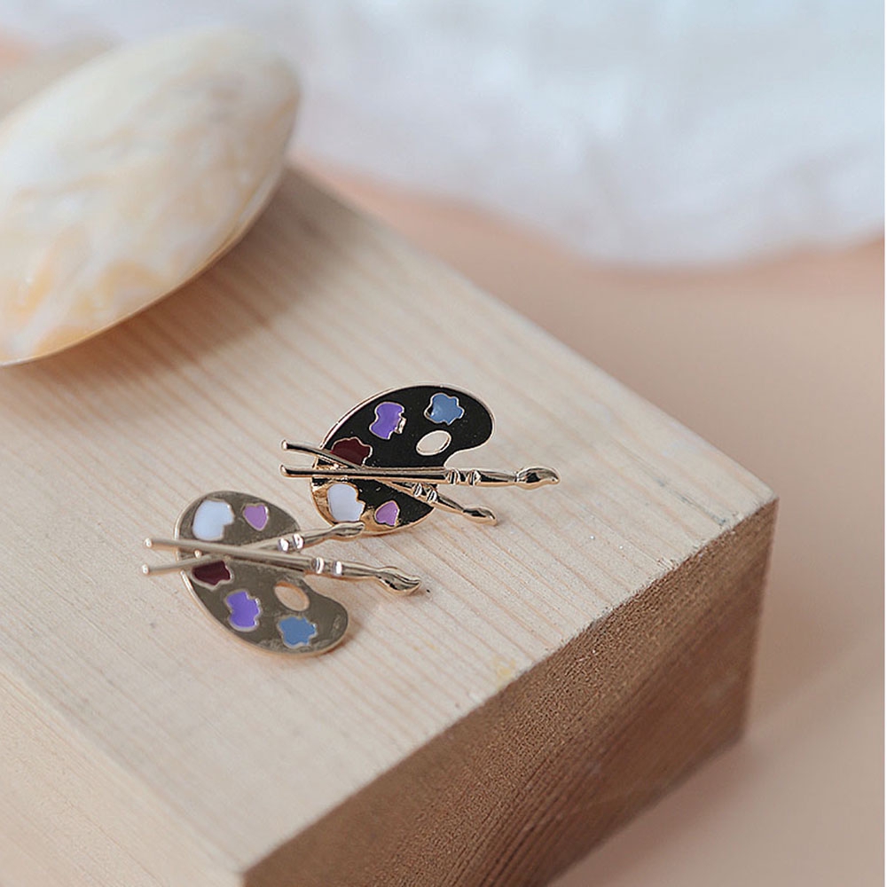 MXGOODS Abstract Palette Tools-Palette Painters Brush Stud Earrings