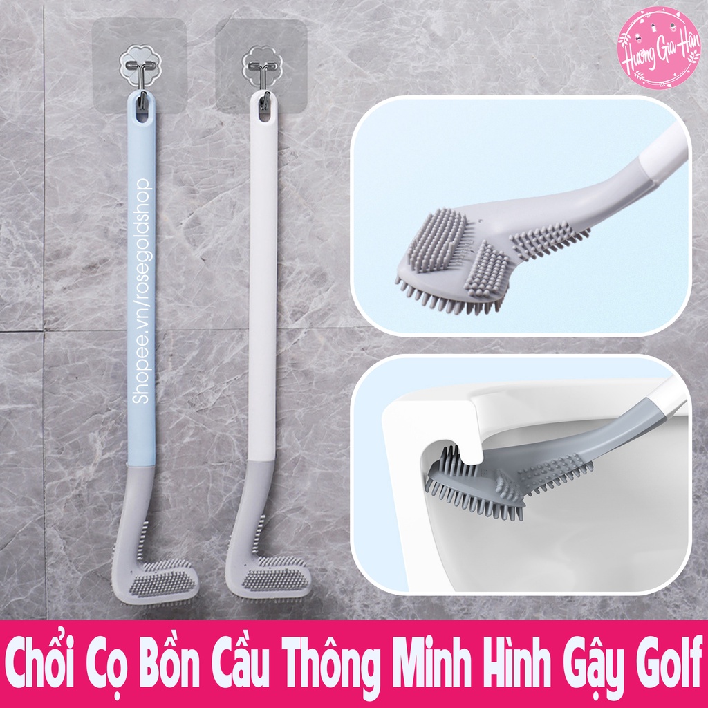 Cọ Bồn Cầu Silicon Thông Minh Hình Gậy Golf [Tặng Kèm Móc], Cọ Toilet Nhà Vệ Sinh Cao Cấp - Parroti Silicon