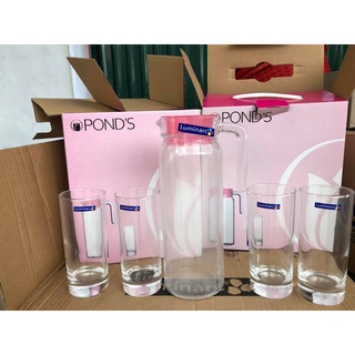 Bộ Bình 1.2L + 4 Ly Thủy Tinh LUMINARC Cao Cấp POND'S