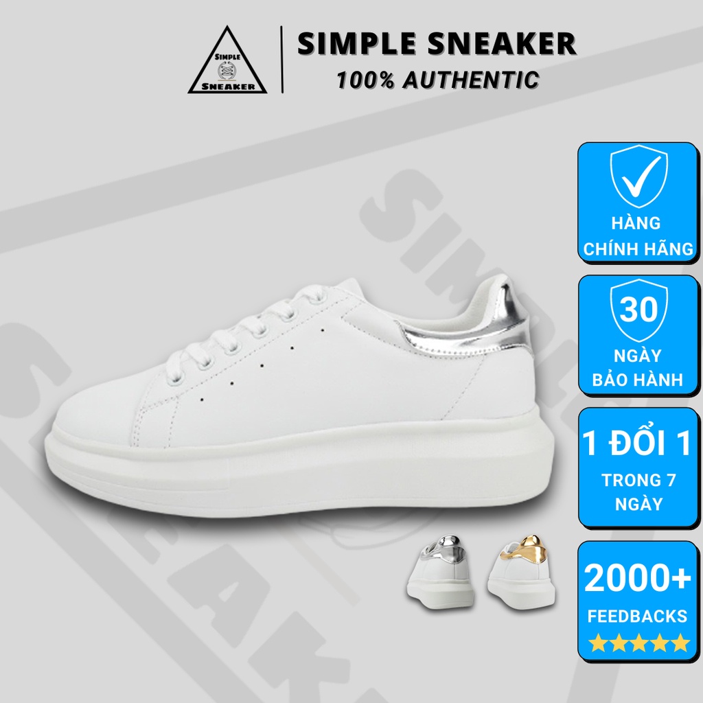 Giày Domba Sneaker Thể Thao Nam Nữ FREESHIP Domba High Point Silver Chính Hãng - Đế Cao Tôn Dáng - Simple Sneaker