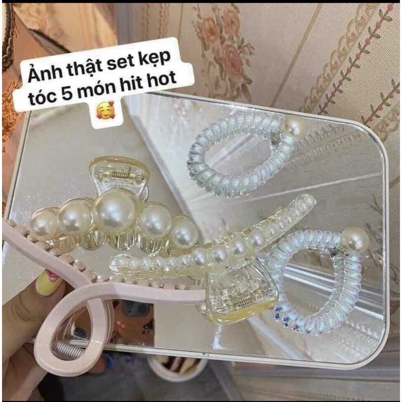 Set kẹp cột tóc 5 món