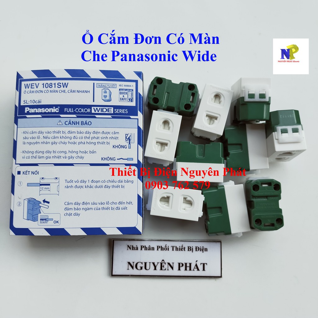 [PANASONIC] Ổ Cắm Đơn Wide Có Màn Che