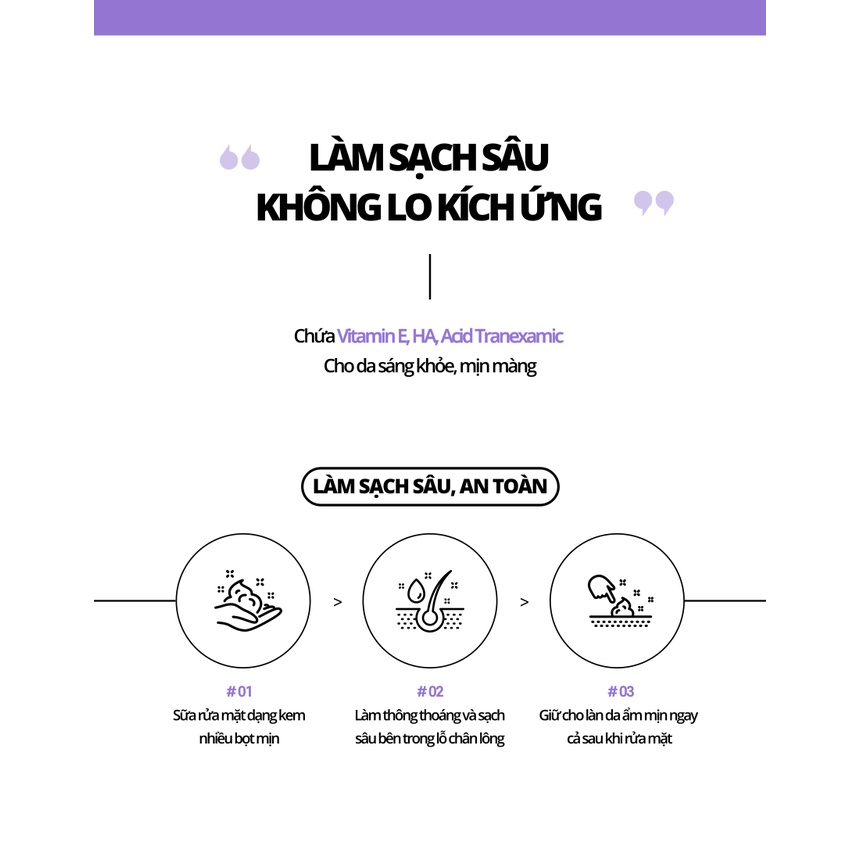 Sữa rửa mặt Vitamin E làm sạch sâu giúp da trắng sáng WHISIS Pure Esthetic Deep Clean Foam Cleansing | BigBuy360 - bigbuy360.vn