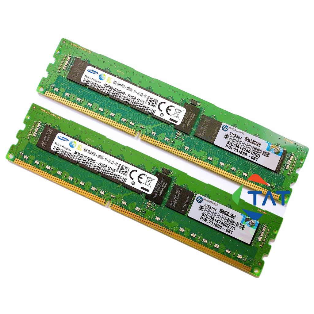 Ram ECC Samsung 8GB DDR3 1600MHz PC3L-12800R 1.35V Registered Dùng cho Server Workstation