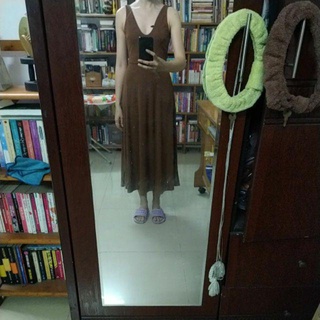 Váy skater midi FOREVER21 coffee