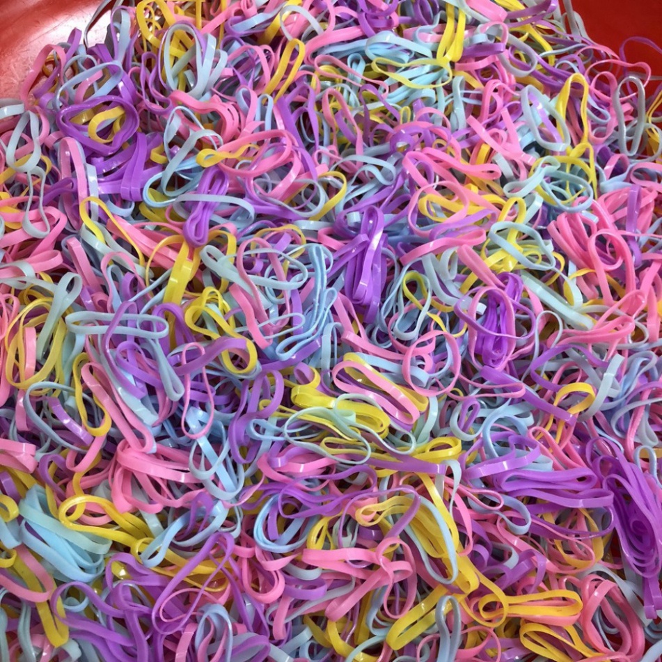 Dây Thun Cột Tóc Nữ Nhiều Màu Sắc Xinh Xắn Tiện Dụng Đa Năng 100G - Thun Buộc Tóc Nữ Co Giãn Nhiều Màu Đẹp Thời Trang