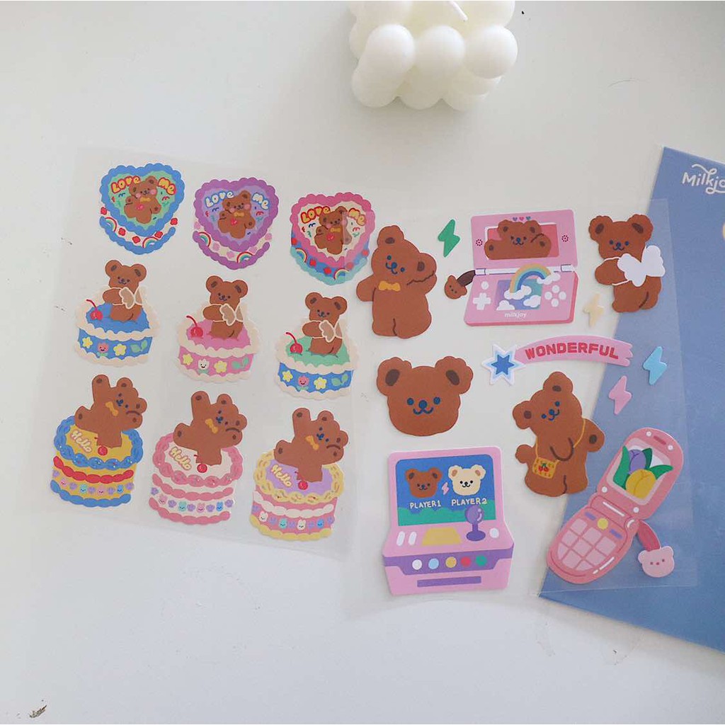 Lovely Decorative Waterproof PVC Bear Sticker