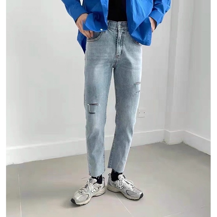 QUẦN JEANS SKINNY CO DÃN RÁCH 4C FORM UNISEX NAM NỮ (kèm ảnh thật)