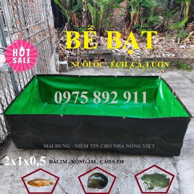 Bể bạt nuôi ốc, ếch, cá, lươn - loại xanh bộ đội