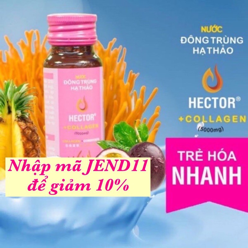 [Chính Hãng] Nước Hector Collagen Đông Trùng Hạ Thảo 1 hộp 10 chai