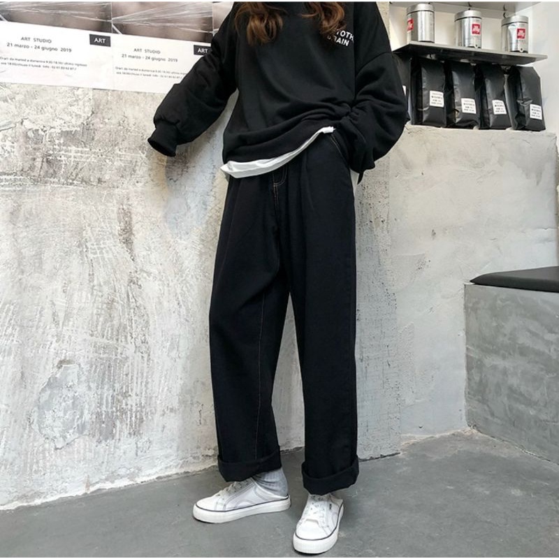 Quần jean baggy bigsize unisex thời trang nam nữ 40kg - 100kg