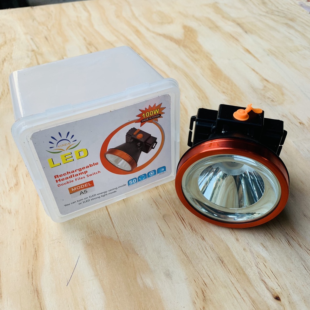 Đèn Đội Đầu Siêu Sáng Tiết Kiệm A5 Sáng Mạnh, Chiếu Xa, Pin 10H