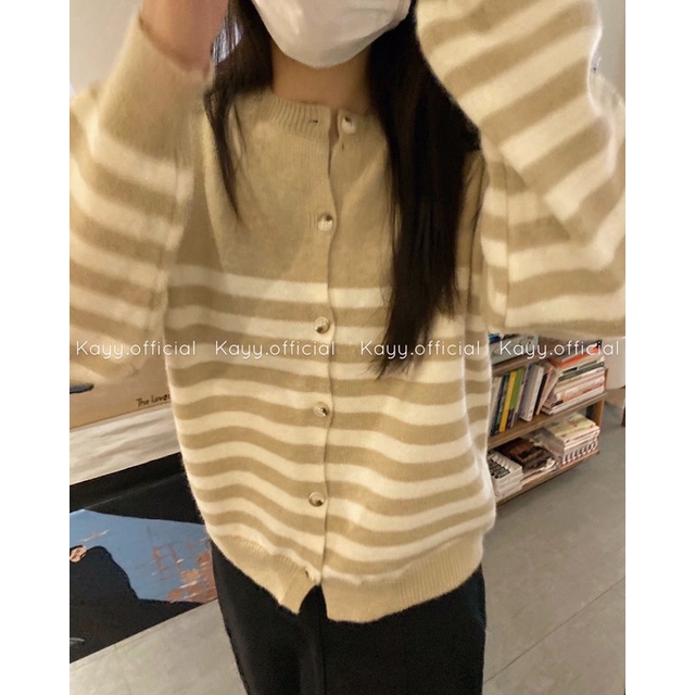 Áo khoác len kẻ chất đẹp_Ckk(ảnh thật tự chụp)