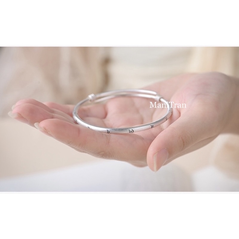 Vòng Tay Bạc Khắc Om Mani Padme Hum