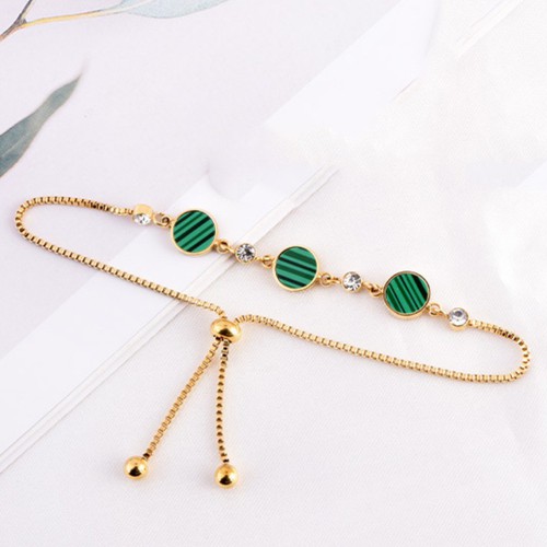 Lắc Tay Dây Rút Mặt 3 Hình Tròn Titan Ko Han Rỉ TT 3651