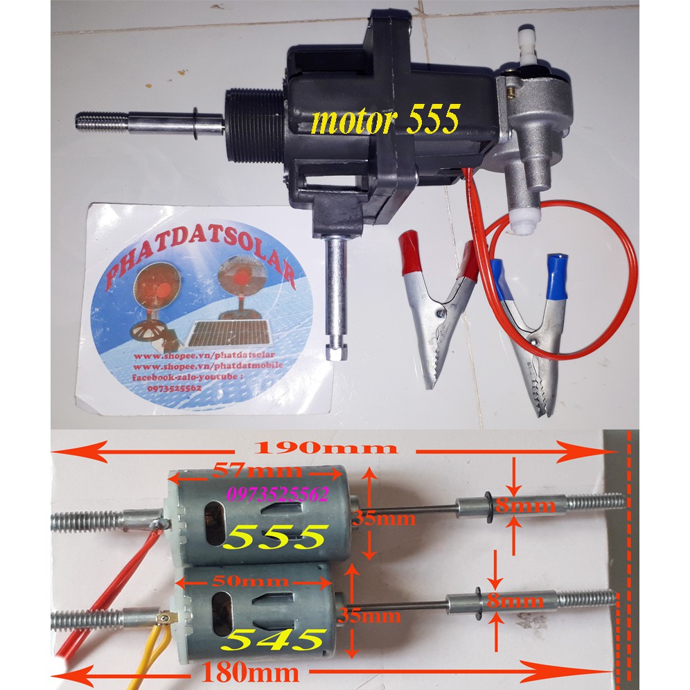 đầu quạt DC 12v motor 555 (có túp năng như quạt 220v)