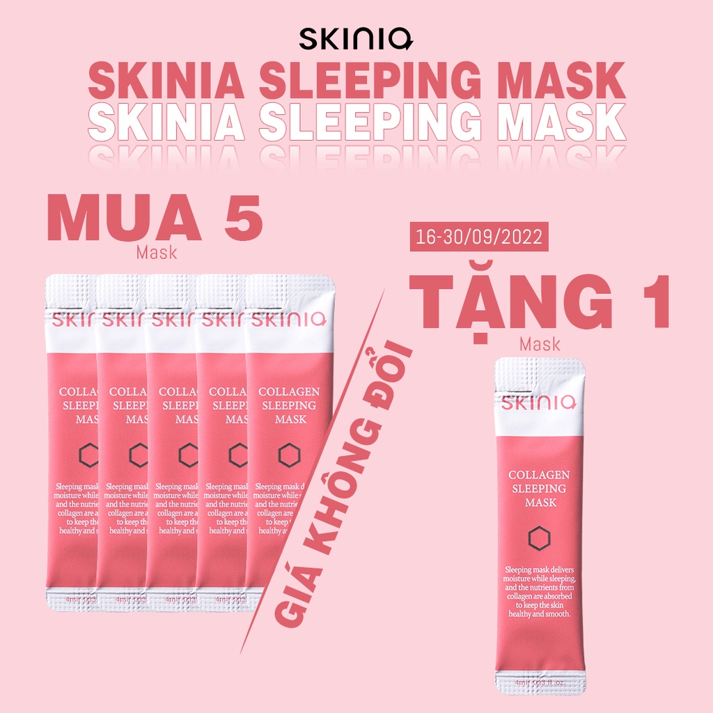 Set 5 gói Mặt nạ ngủ Collagen chống lão hóa và cấp ẩm Skinia Sleeping