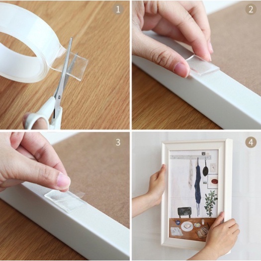 Băng dính 2 mặt Nano trong suốt 3cm*3m siêu dính mọi bề mặt tiện lợi DEXI