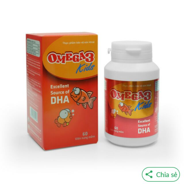 OMEGA3 KIDS - Mắt khỏe, bé thông minh lọ 60v