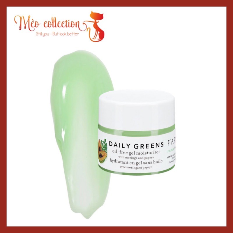 Kem dưỡng ẩm kiềm dầu Farmacy - Daily Greens Oil-Free Gel Moisturizer with Moringa and Papaya mini 8ml
