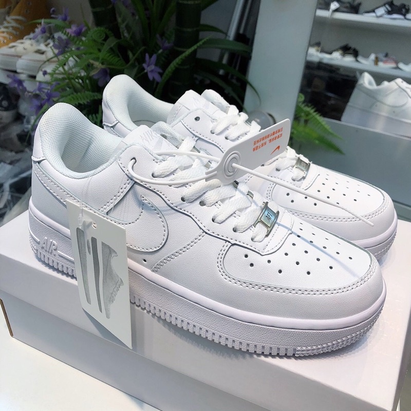 Giày Thể Thao Nam Nữ Cao Cấp , Giày Sneaker Nike Air Force 1 AF1 Full Trắng Cổ Thấp Dễ Phối Đồ Giá Học Sinh, Sinh Viên