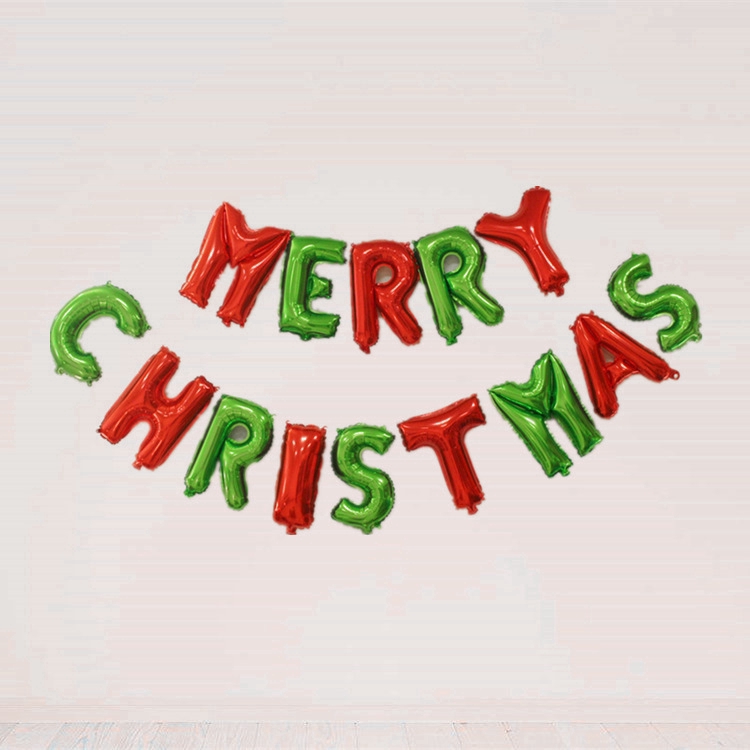 Bộ bong bóng bằng lá nhôm kiểu chữ 16inch phong cách giáng sinh