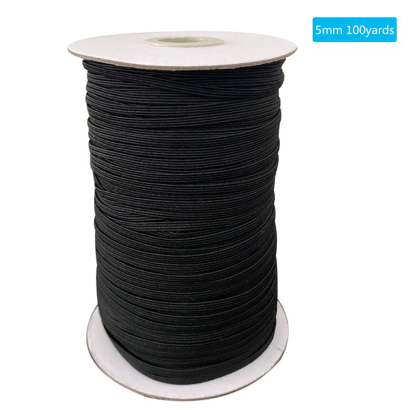 Cuộn Dây Thun Bản Dẹt Co Giãn 100Yards 3mm 4mm 5mm 6mm Làm Đồ Thủ Công DIY