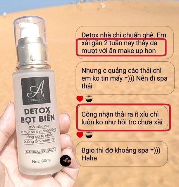 THẢI ĐỘC SỦI BỌT, KHỬ CHÌ của DETOX BỌT BIỂN A