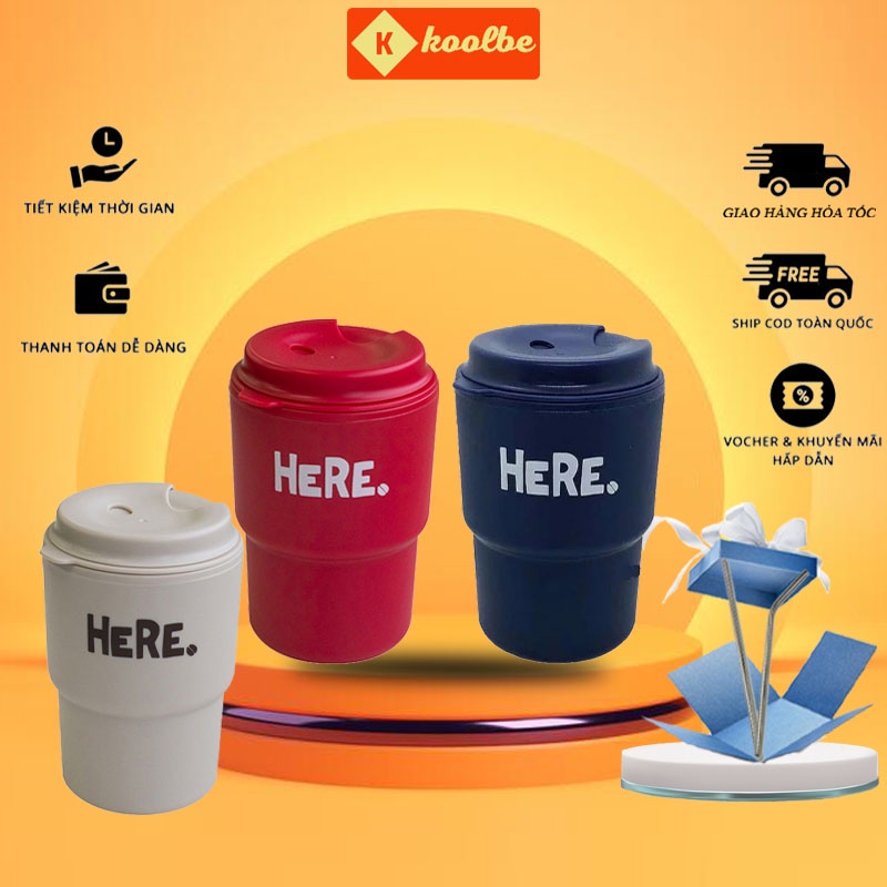 Cốc giữ nhiệt, ly giữ nhiệt có nắp xoay HERE 320ml cao cấp nhật tiện dụng