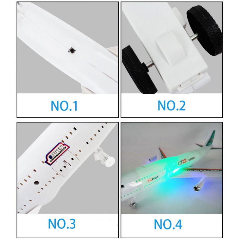 Đồ chơi lắp ráp máy bay chở khách, có đèn phát sáng mới lạ
