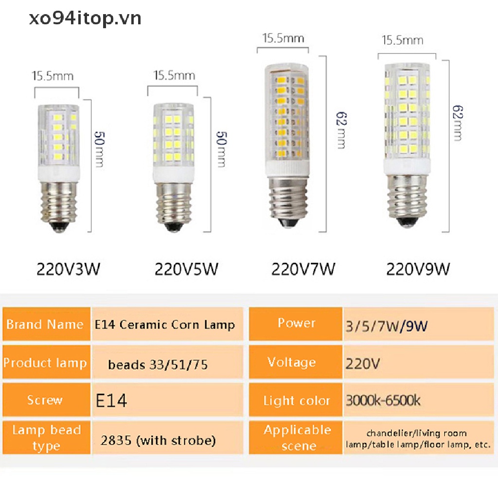 1 Bóng Đèn LED E14,G4 3W 5W 7W 9W AC 220V Ánh Sáng Trắng Ấm