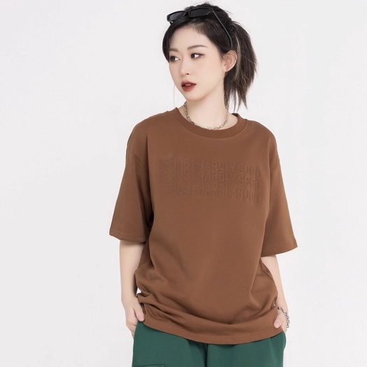 Áo Thun Unisex BJHG dập nổi BE JUST HARDLY GOOD phông tay lỡ nam nữ form rộng Local Brand