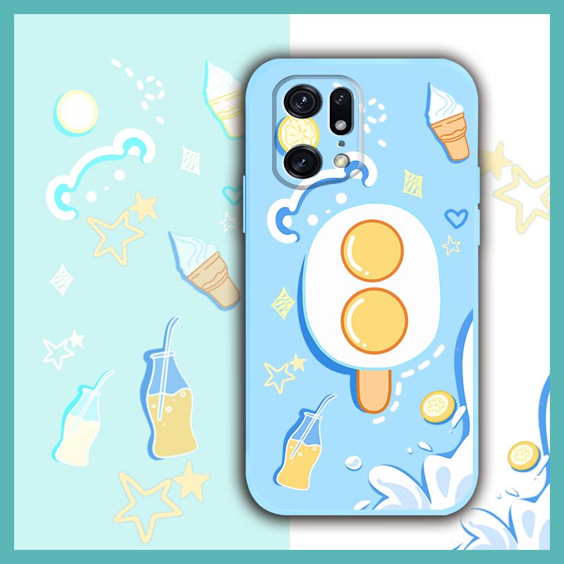 Liquid silicone shell Cartoon Phone Case For OPPO Find X5 Pro Solid color  Skin feel silicone