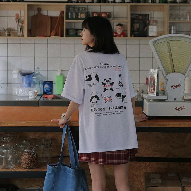 Áo thun tay lỡ Unisex dạng cặp gấu ENJOG