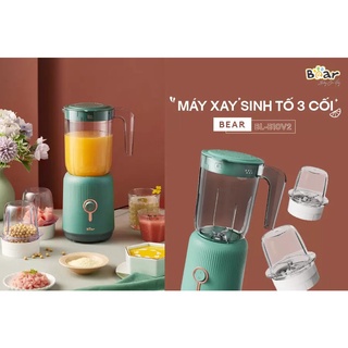 Máy Xay Sinh Tố Bear 3 Cối Model LLJ C10P1 (BL-B10V2), LLJ-C04J1 Cao Cấp Dành Cho Bé Ăn Dặm Hàng Quốc Tế