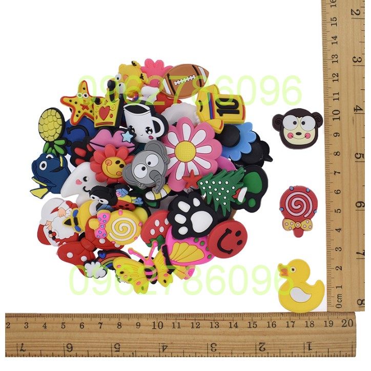 [Được chọn mẫu- Có sỉ] Sticker Nút Cài Dép Jibbitz 18-35 JB 79 Charm Gắn Dép Sục